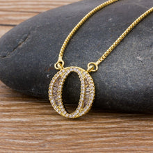 Lade das Bild in den Galerie-Viewer, Top Quality Initial Name Letter Necklace Gold 26 Letters Charm Pendants Micro Pave CZ Copper Chain Jewelry For Women Girls Gifts DSers
