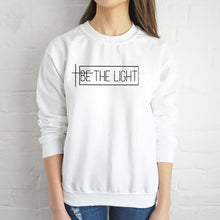 Load image into Gallery viewer, BE THE LIGHT Women Sweatshirt and Hoodies Pullover Crewneck Long Sleeved Harajuku Streetwear Faith Tumblr Christian Clothes Tops DSers
