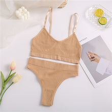 Load image into Gallery viewer, FINETOO Women Seamless Tops Panties Set Soft Wireless Bra Set Comfortable Bralette Brazilian Underwear Suit Girls Fitness Tops
