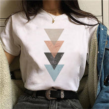 Load image into Gallery viewer, Beautiful geometry printed t shirt women 90s Graphic T-shirt Harajuku Tops Tee Cute Short Sleeve animal tshirt Female Tshirts DSers
