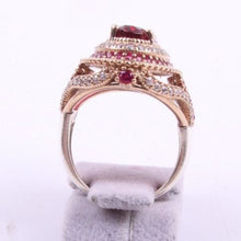 Load image into Gallery viewer, Gorgeous Large Oval Red Stone Ring Luxury Filled CZ Weddings Rings For Women Engagement Fashion Jewelry Gifts Anillos Mujer DSers
