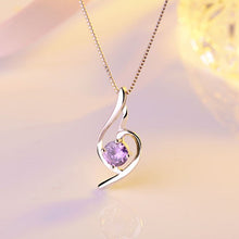 Lade das Bild in den Galerie-Viewer, NEHZY 925 Sterling Silver New Woman Fashion Jewelry High Quality Purple Crystal Zircon Retro Simple Pendant Necklace Length 45cm DSers
