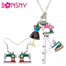 Lade das Bild in den Galerie-Viewer, Sewing Machine Earrings Necklace Retro Jewelry Sets SewingFairy
