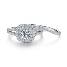 Lade das Bild in den Galerie-Viewer, Victorian Style Blue Side Stone Classic Ring 2 Pcs - Solid 925 Sterling Silver DSers
