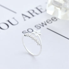 Load image into Gallery viewer, Fresh Flower 925 Sterling Silver Temperament Personality Literary Fashion Gift Korea Female Resizable Opening Rings SRI172 DSers

