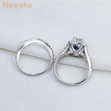Lade das Bild in den Galerie-Viewer, Victorian Style Blue Side Stone Classic Ring 2 Pcs - Solid 925 Sterling Silver DSers
