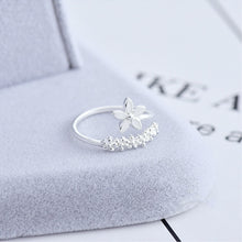 Load image into Gallery viewer, Fresh Flower 925 Sterling Silver Temperament Personality Literary Fashion Gift Korea Female Resizable Opening Rings SRI172 DSers
