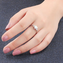 Load image into Gallery viewer, Classic Eternal Heart 925 Sterling Silver Rings for Women Blue Pink White Opal Ring Female Engagement Finger Ring (Lam Hub Fong)
