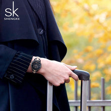 Lade das Bild in den Galerie-Viewer, Shengke - Rose Gold/Black Crystal Luxury Female Quartz Wrist Watch OMG Shop Zone

