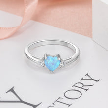 Load image into Gallery viewer, Classic Eternal Heart 925 Sterling Silver Rings for Women Blue Pink White Opal Ring Female Engagement Finger Ring (Lam Hub Fong)
