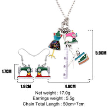 Lade das Bild in den Galerie-Viewer, Sewing Machine Earrings Necklace Retro Jewelry Sets SewingFairy
