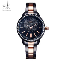 Lade das Bild in den Galerie-Viewer, Shengke - Rose Gold/Black Crystal Luxury Female Quartz Wrist Watch OMG Shop Zone
