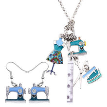 Lade das Bild in den Galerie-Viewer, Sewing Machine Earrings Necklace Retro Jewelry Sets SewingFairy
