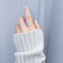 Load image into Gallery viewer, Fresh Flower 925 Sterling Silver Temperament Personality Literary Fashion Gift Korea Female Resizable Opening Rings SRI172 DSers
