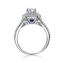 Lade das Bild in den Galerie-Viewer, Victorian Style Blue Side Stone Classic Ring 2 Pcs - Solid 925 Sterling Silver DSers
