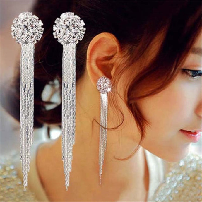 Personality Temperament Crystal Tassel Earrings Bridal Earrings For Women Long Earrings Oorbellen DSers