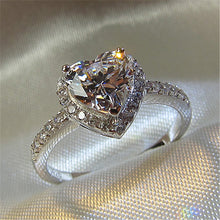 Load image into Gallery viewer, Heart Rings for Women S925 Silver Wedding Engagement Bridal Jewelry Cubic Zirconia Stone Elegant Ring DSers
