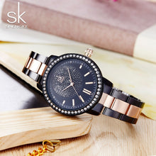 Lade das Bild in den Galerie-Viewer, Shengke - Rose Gold/Black Crystal Luxury Female Quartz Wrist Watch OMG Shop Zone
