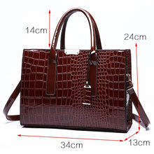 Load image into Gallery viewer, Designer Fashion Crocodile Pattern Ladies Luxury Handbags OMG Shop Zone
