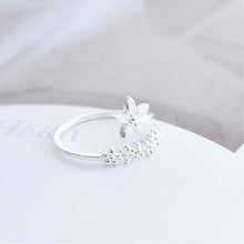 Load image into Gallery viewer, Fresh Flower 925 Sterling Silver Temperament Personality Literary Fashion Gift Korea Female Resizable Opening Rings SRI172 DSers
