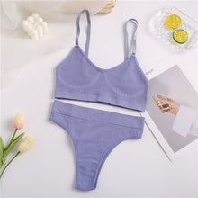 Load image into Gallery viewer, FINETOO Women Seamless Tops Panties Set Soft Wireless Bra Set Comfortable Bralette Brazilian Underwear Suit Girls Fitness Tops
