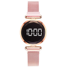 Lade das Bild in den Galerie-Viewer, Luxury Digital Magnet Watches For Women Rose Gold Stainless Steel Dress LED Quartz Watch Female Clock Relogio Feminino Drop Ship
