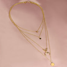 Load image into Gallery viewer, Collier Chain Necklace Multilayer Moon Alloy Metal Disc Gold Pendant Necklace For Women New Trend Female Jewelry Collar DSers
