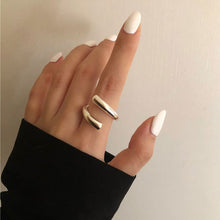 Lade das Bild in den Galerie-Viewer, Creative Fashion Hollow Irregular Geometric Minimalist adjustable 925 Sterling Silver Rings for Women DSers
