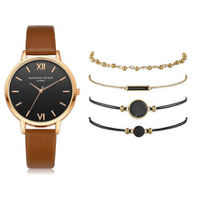 Lade das Bild in den Galerie-Viewer, Watch Set Women 5pcs Woman Quartz Wristwatch Leather Ladies Bracelet Luxury Watch Casual Relogio Femenino Gift For Girlfriend
