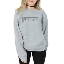 Load image into Gallery viewer, BE THE LIGHT Women Sweatshirt and Hoodies Pullover Crewneck Long Sleeved Harajuku Streetwear Faith Tumblr Christian Clothes Tops DSers
