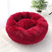 Lade das Bild in den Galerie-Viewer, Donut Pet Bed - Fluffy Calming Cat &amp; Dog Bed Long Plush  Hondenmand Round  Lounger Sleeping Bag Kennel Cat Puppy Sofa Bed House OMG Shop Zone
