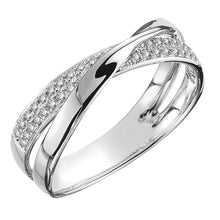 Lade das Bild in den Galerie-Viewer, Huitan Newest Fresh Two Tone X Shape Cross Ring for Women Wedding Trendy Jewelry Dazzling CZ Stone Large Modern Rings Anillos DSers
