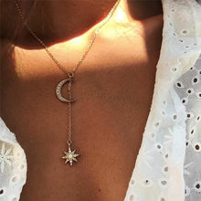 Load image into Gallery viewer, Collier Chain Necklace Multilayer Moon Alloy Metal Disc Gold Pendant Necklace For Women New Trend Female Jewelry Collar DSers
