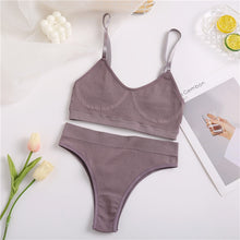 Load image into Gallery viewer, FINETOO Women Seamless Tops Panties Set Soft Wireless Bra Set Comfortable Bralette Brazilian Underwear Suit Girls Fitness Tops
