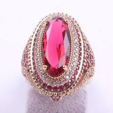 Load image into Gallery viewer, Gorgeous Large Oval Red Stone Ring Luxury Filled CZ Weddings Rings For Women Engagement Fashion Jewelry Gifts Anillos Mujer DSers
