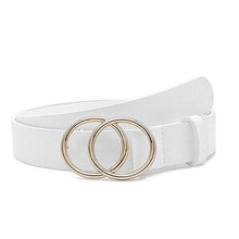 Lade das Bild in den Galerie-Viewer, New Designer Women Wide Black Red White Brown Leather Waist Belt Woman Double O Ring Belts for Dress Cinturones DSers
