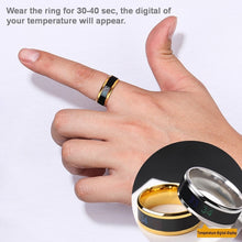 Lade das Bild in den Galerie-Viewer, Smart Sensor Body Temperature Ring Stainless Steel Fashion Display Real-time Temperature Test Finger Ring
