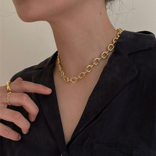 Lade das Bild in den Galerie-Viewer, Peri&#39;sBox Box Chain Toggle Clasp Gold Necklaces Mixed Linked Circle Necklaces for Women Minimalist Choker Necklace Hot Jewelry DSers
