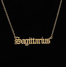 Load image into Gallery viewer, Constellation Zodiac Necklaces Jewelry for Women Antique Style Designed Letter Taurus Aries Necklaces Collier
