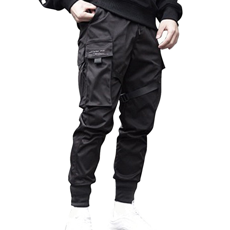 Black Hip Hop Cargo Pants Men Streetwear Fashion Cotton Joggers Sweatpants Casual Trousers Summer Harajuku Tide Clothing