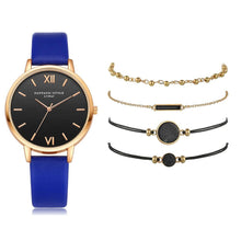 Lade das Bild in den Galerie-Viewer, Watch Set Women 5pcs Woman Quartz Wristwatch Leather Ladies Bracelet Luxury Watch Casual Relogio Femenino Gift For Girlfriend
