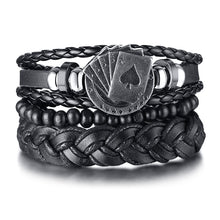 Load image into Gallery viewer, Handmade Recycled Imitation Braided Wrap Leather Bracelet 4Pcs/ Set DSers
