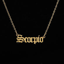 Load image into Gallery viewer, Constellation Zodiac Necklaces Jewelry for Women Antique Style Designed Letter Taurus Aries Necklaces Collier
