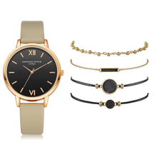 Lade das Bild in den Galerie-Viewer, Watch Set Women 5pcs Woman Quartz Wristwatch Leather Ladies Bracelet Luxury Watch Casual Relogio Femenino Gift For Girlfriend
