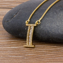 Lade das Bild in den Galerie-Viewer, Top Quality Initial Name Letter Necklace Gold 26 Letters Charm Pendants Micro Pave CZ Copper Chain Jewelry For Women Girls Gifts DSers
