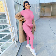 Lade das Bild in den Galerie-Viewer, Streetwear White Knitted Sexy Bodycon Lucky Label Jumpsuit Women Overall 2020 Long Sleeve Skinny Rompers Womens Jumpsuit Female OMG Shop Zone
