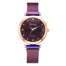 Load image into Gallery viewer, Fashion 5pcs Set Women Watches Luxury Magnet Buckle Flower Rhinestone Watch Ladies Quartz Wrist Watch Bracelet Set Reloj Mujer
