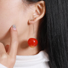 Load image into Gallery viewer, Cute Cherry Earrings New European and American Fruit Fashion Long Ear Lady Earrings DSers

