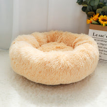Lade das Bild in den Galerie-Viewer, Donut Pet Bed - Fluffy Calming Cat &amp; Dog Bed Long Plush  Hondenmand Round  Lounger Sleeping Bag Kennel Cat Puppy Sofa Bed House OMG Shop Zone

