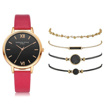 Lade das Bild in den Galerie-Viewer, Watch Set Women 5pcs Woman Quartz Wristwatch Leather Ladies Bracelet Luxury Watch Casual Relogio Femenino Gift For Girlfriend
